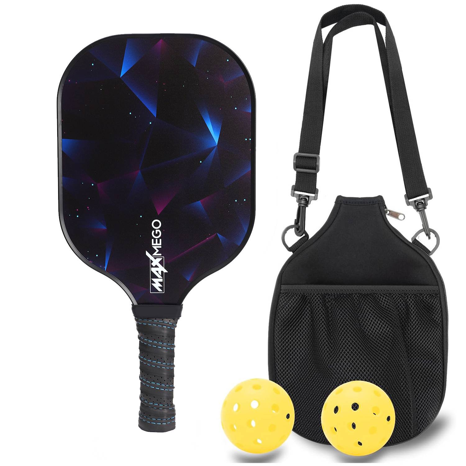 Carbon fiber [Cosmic Blue] Single+single -shot backpack+2 40 -hole outdoor balls